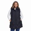 Clothing * | Plus Size Weathercast Quilted Long Vest