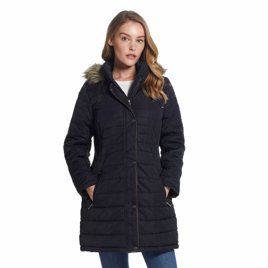 Clothing * | Women'S Weathercast Faux-Fur Hood Puffer Coat