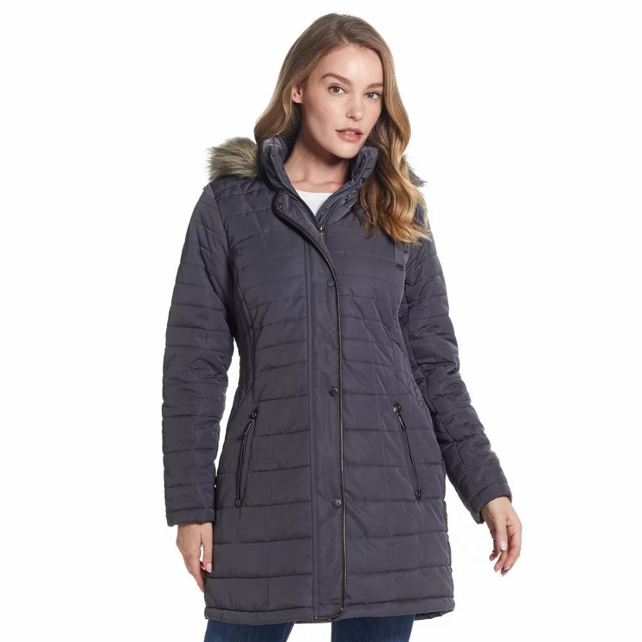 Clothing * | Women'S Weathercast Faux-Fur Hood Puffer Coat