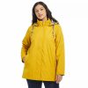 Clothing * | Plus Size Weathercast Bonded Hooded Rain Jacket Goldenrod