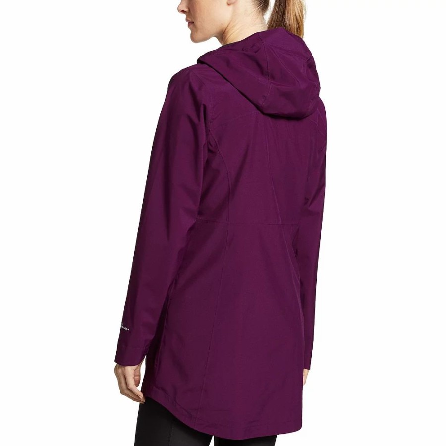 Clothing * | Women'S Eddie Bauer Rippac Stretch Packable Rain Jacket Dark Plum