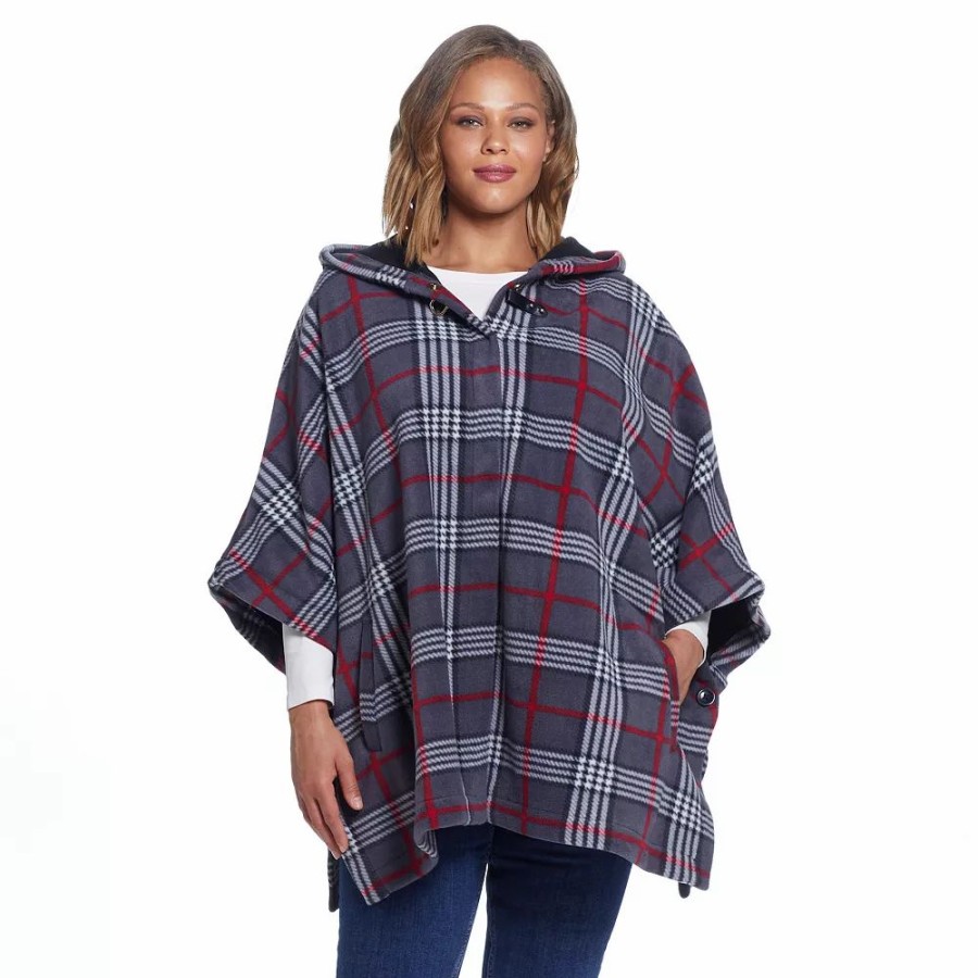 Clothing * | Women'S Weathercast Hood Fleece Poncho