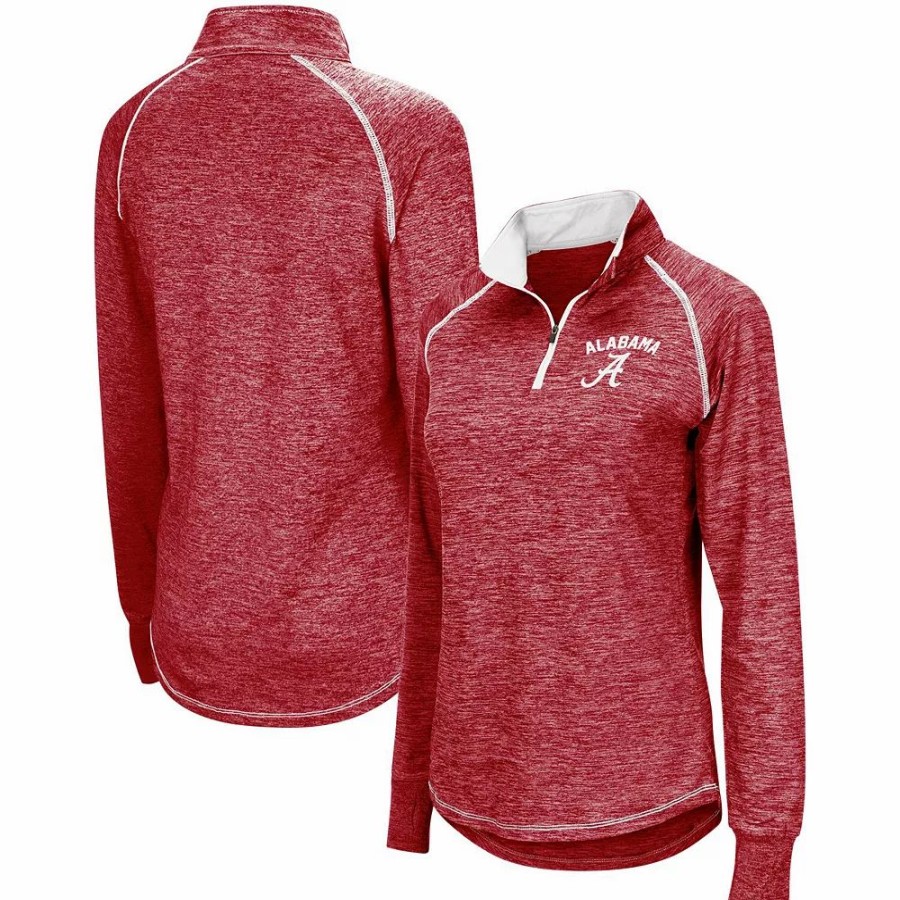 Clothing * | Women'S Colosseum Crimson Alabama Crimson Tide Bikram Quarter-Zip Pullover Jacket