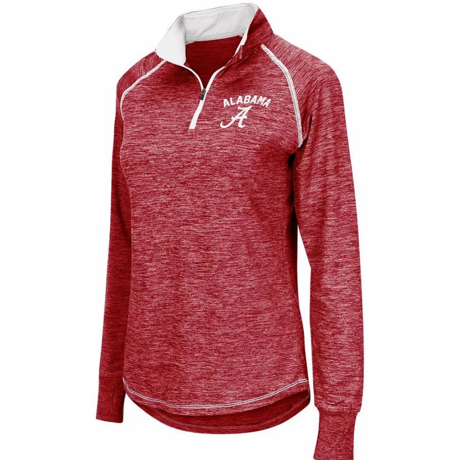 Clothing * | Women'S Colosseum Crimson Alabama Crimson Tide Bikram Quarter-Zip Pullover Jacket