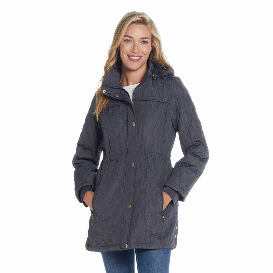 Clothing * | Women'S Weathercast Hood Faux-Fur Lined Walker Jacket