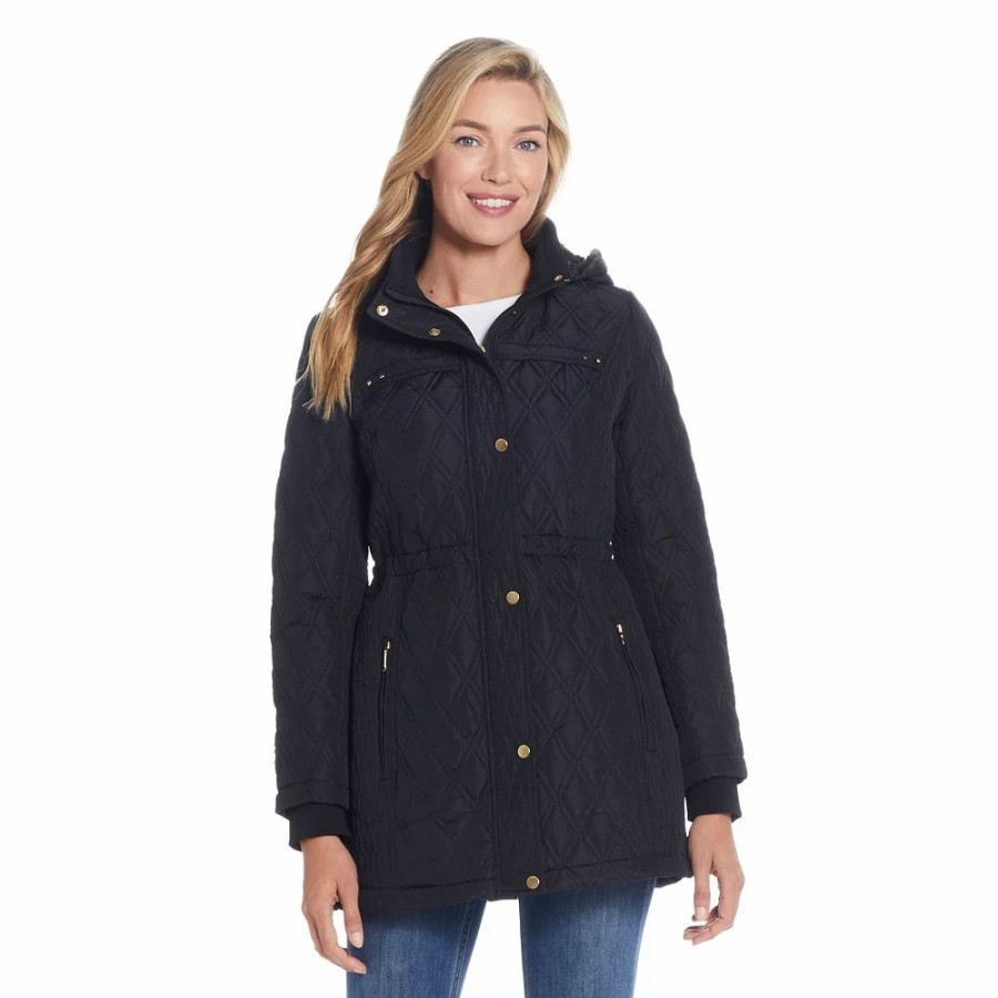 Clothing * | Women'S Weathercast Hood Faux-Fur Lined Walker Jacket