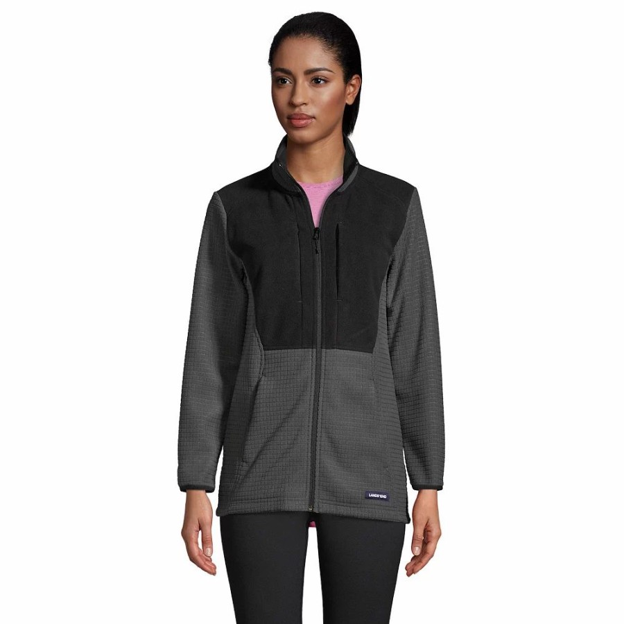 Clothing * | Women'S Lands' End Grid Fleece Jacket