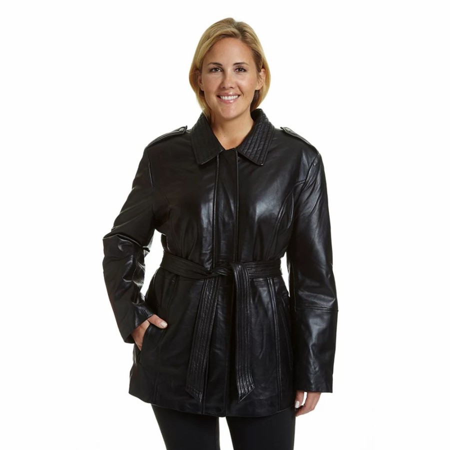 Clothing * | Excelled Leather Coat Women'S Black