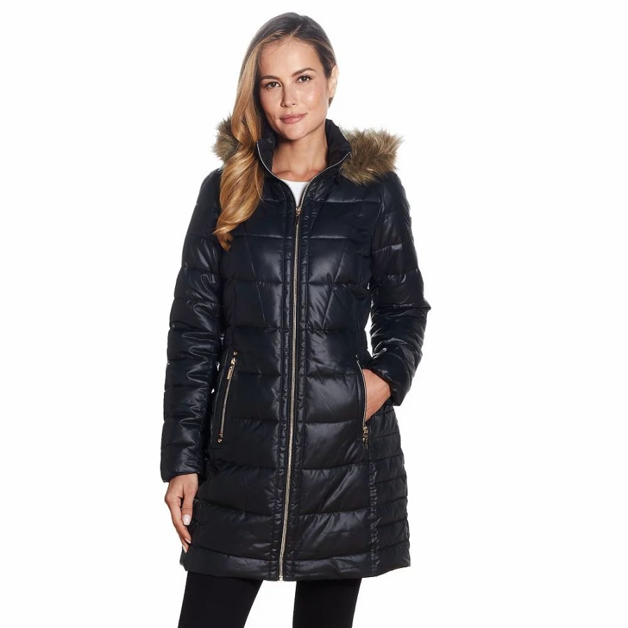 Clothing * | Women'S Gallery Faux-Fur Hood Puffer Coat