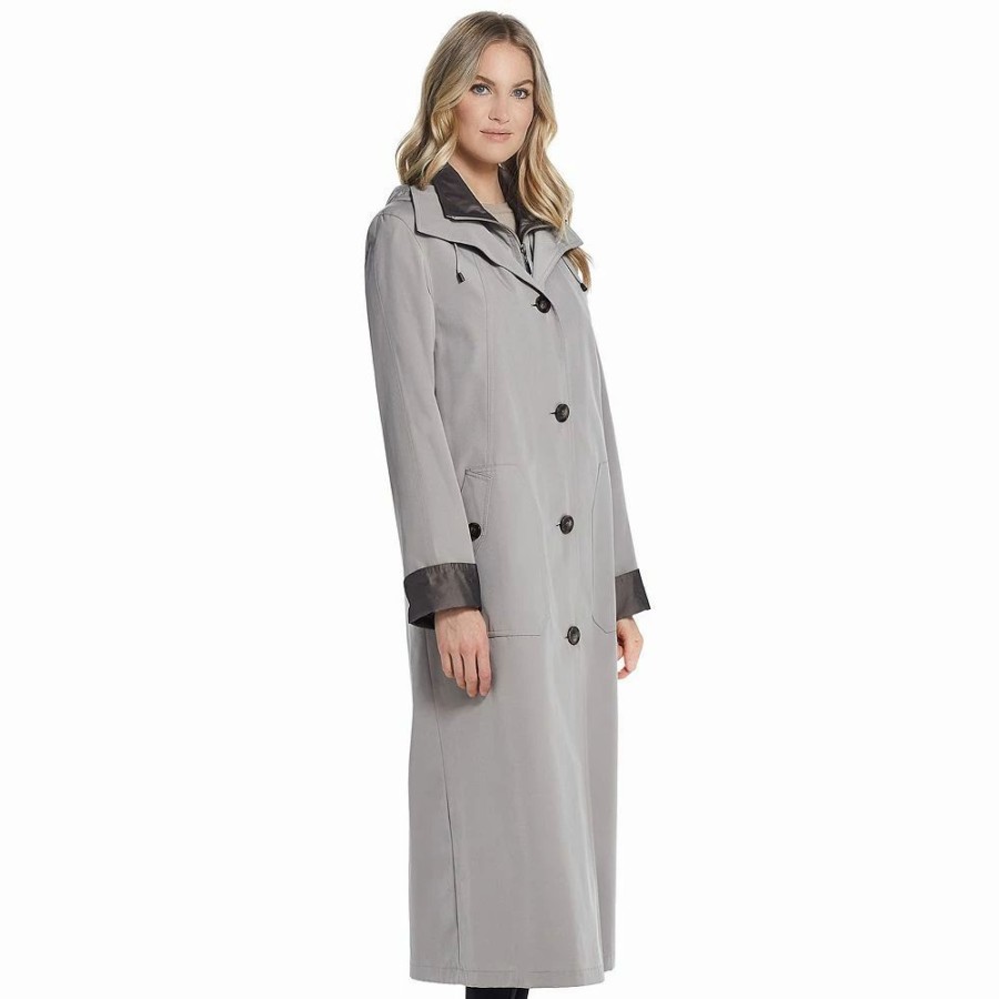 Clothing * | Women'S Gallery Hooded Long Rain Jacket