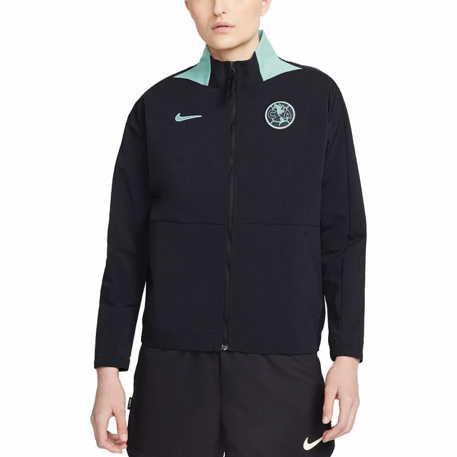 Clothing * | Women'S Nike Black Club America Anthem Raglan Full-Zip Jacket