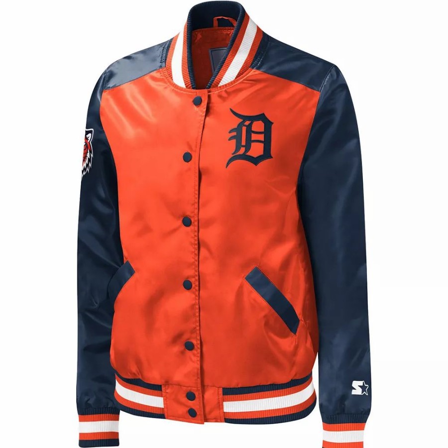 Clothing * | Women'S Starter Orange Detroit Tigers The Legend Full-Snap Jacket