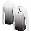 Clothing * | Women'S Colosseum Black Iowa Hawkeyes Magic Ombre Quarter-Zip Raglan Jacket