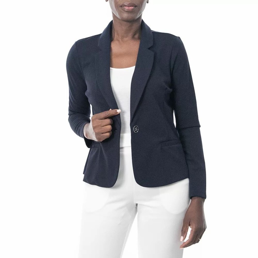 Clothing * | Women'S Nina Leonard Single Button Cropped Blazer