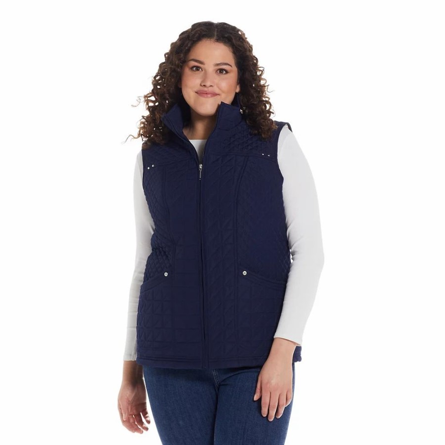 Clothing * | Plus Size Weathercast Quilted Vest