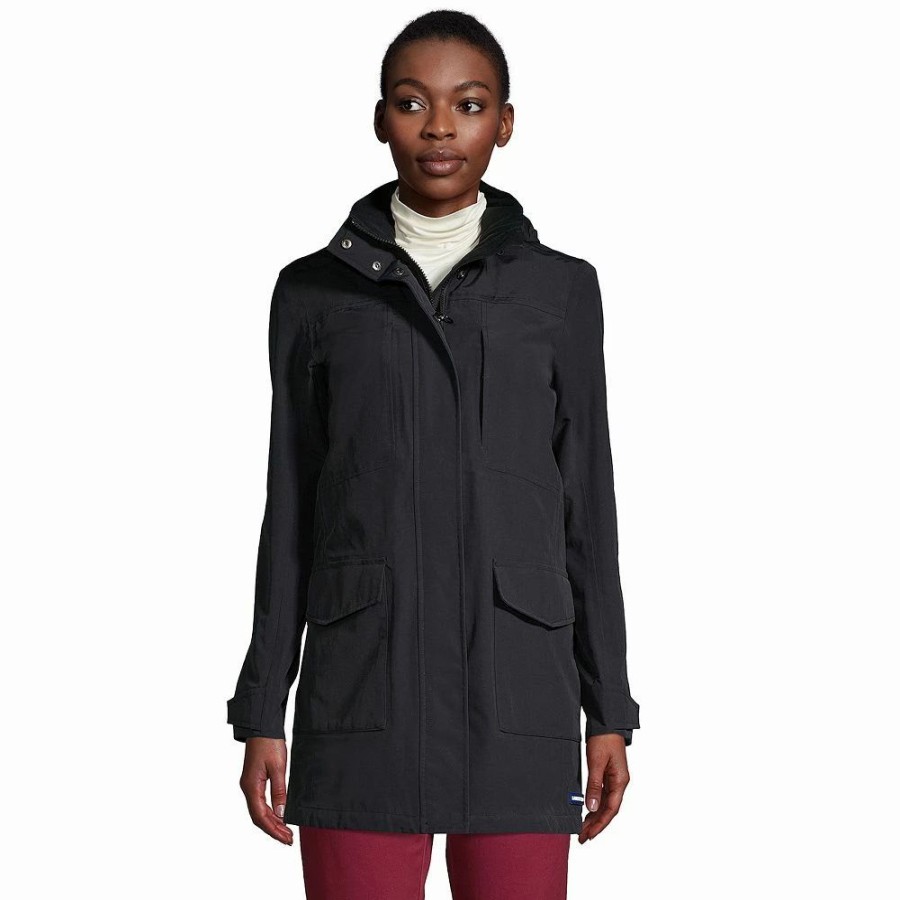 Clothing * | Petite Lands' End Classic Squall Hooded Raincoat