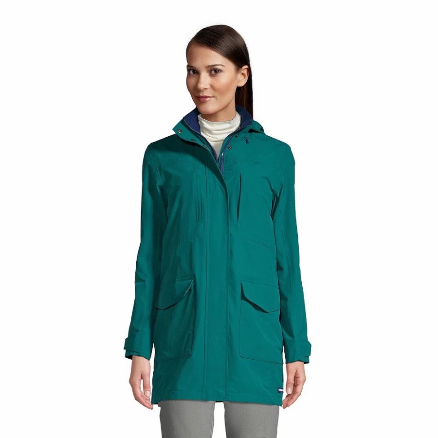 Clothing * | Petite Lands' End Classic Squall Hooded Raincoat