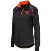 Clothing * | Women'S Colosseum Black Oregon State Beavers Bikram 1/4 Zip Long Sleeve Jacket