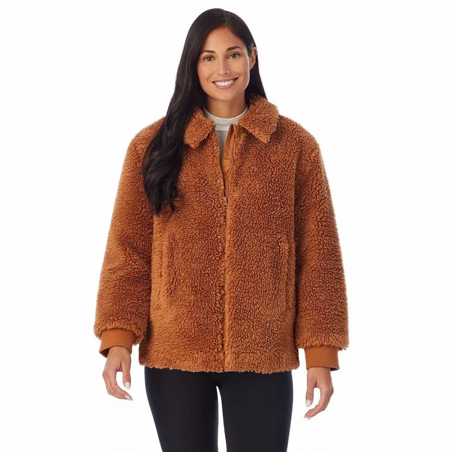 Clothing * | Women'S Cuddl Duds Sherpa Bomber Jacket