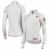 Clothing * | Women'S Colosseum White Oklahoma Sooners Oht Military Appreciation Officer Arctic Camo 1/4-Zip Jacket