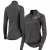 Clothing * | Women'S Colosseum Black Purdue Boilermakers Stingray Raglan Quarter-Zip Top