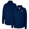 Clothing * | Women'S Colosseum Navy Penn State Nittany Lions Natalie Speckled Quarter-Snap Top