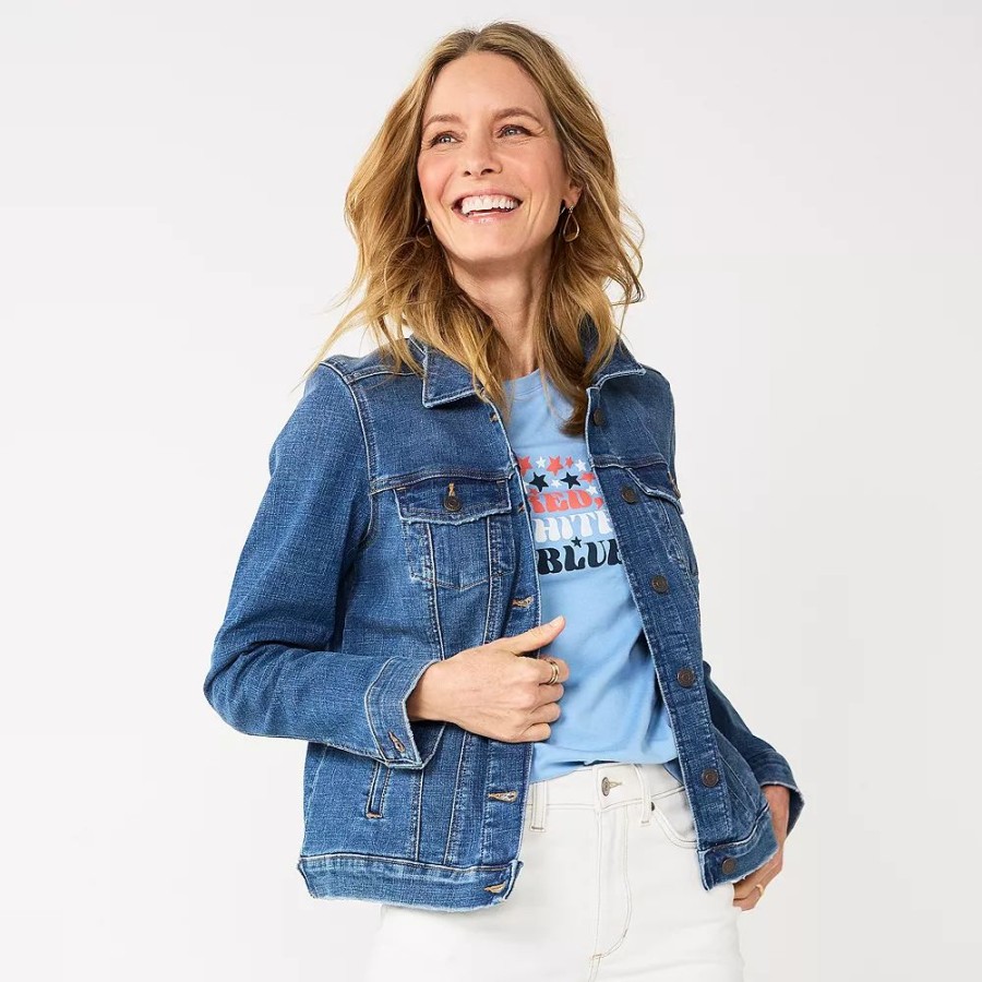 Clothing * | Women'S Sonoma Goods For Life Denim Jacket