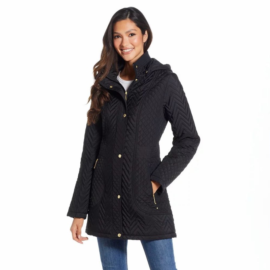 Clothing * | Women'S Weathercast Hooded Quilted Walker Jacket