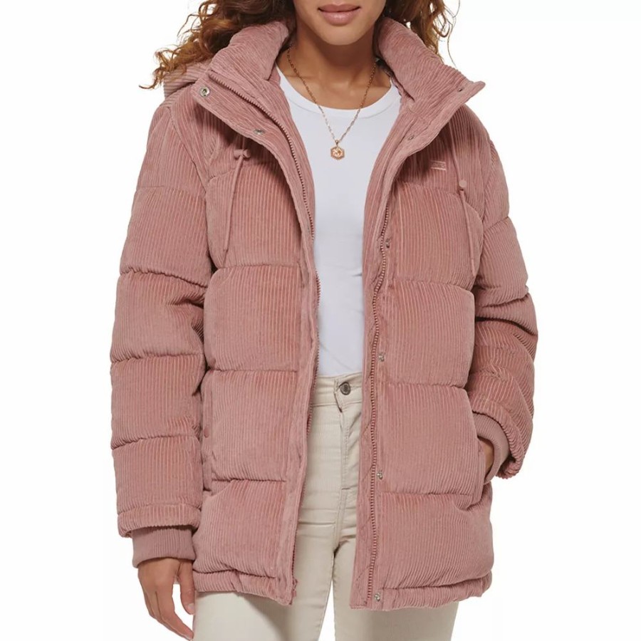 Clothing * | Women'S Levi'S Hooded Corduroy Puffer Coat