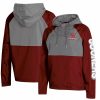 Clothing * | Women'S Champion Crimson Oklahoma Sooners Colorblocked Packable Raglan Half-Zip Hoodie Jacket