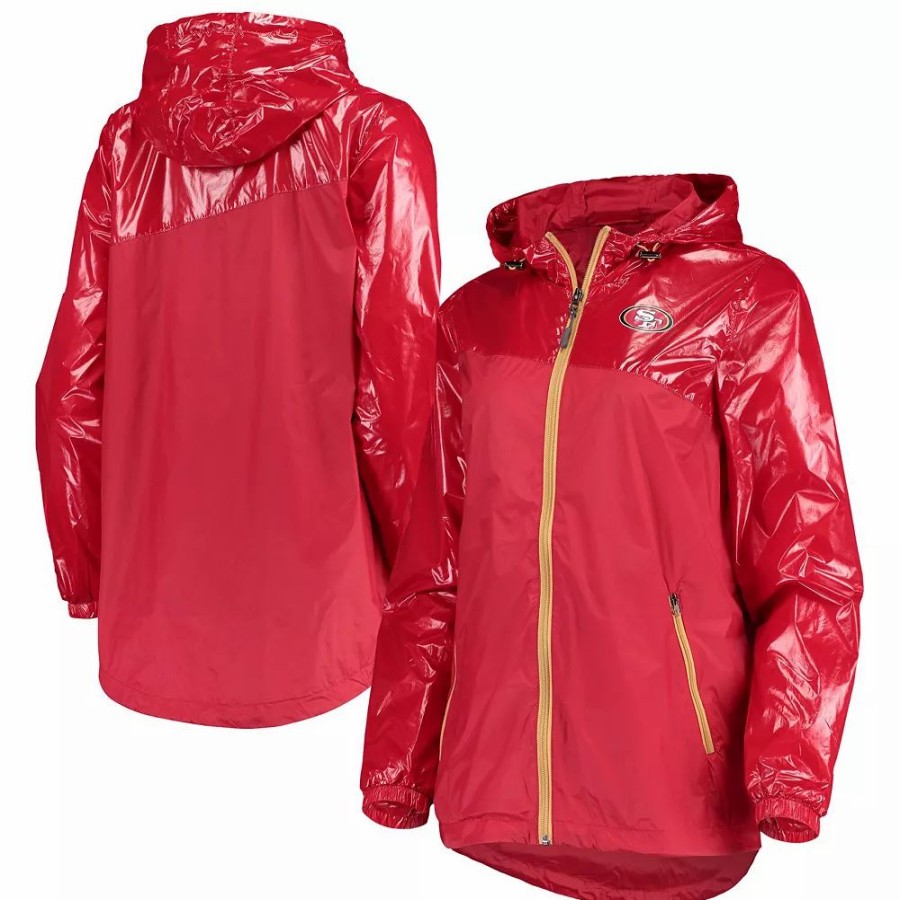 Clothing * | Women'S G-Iii 4Her By Carl Banks Scarlet San Francisco 49Ers Double-Coverage Full-Zip Hoodie Jacket