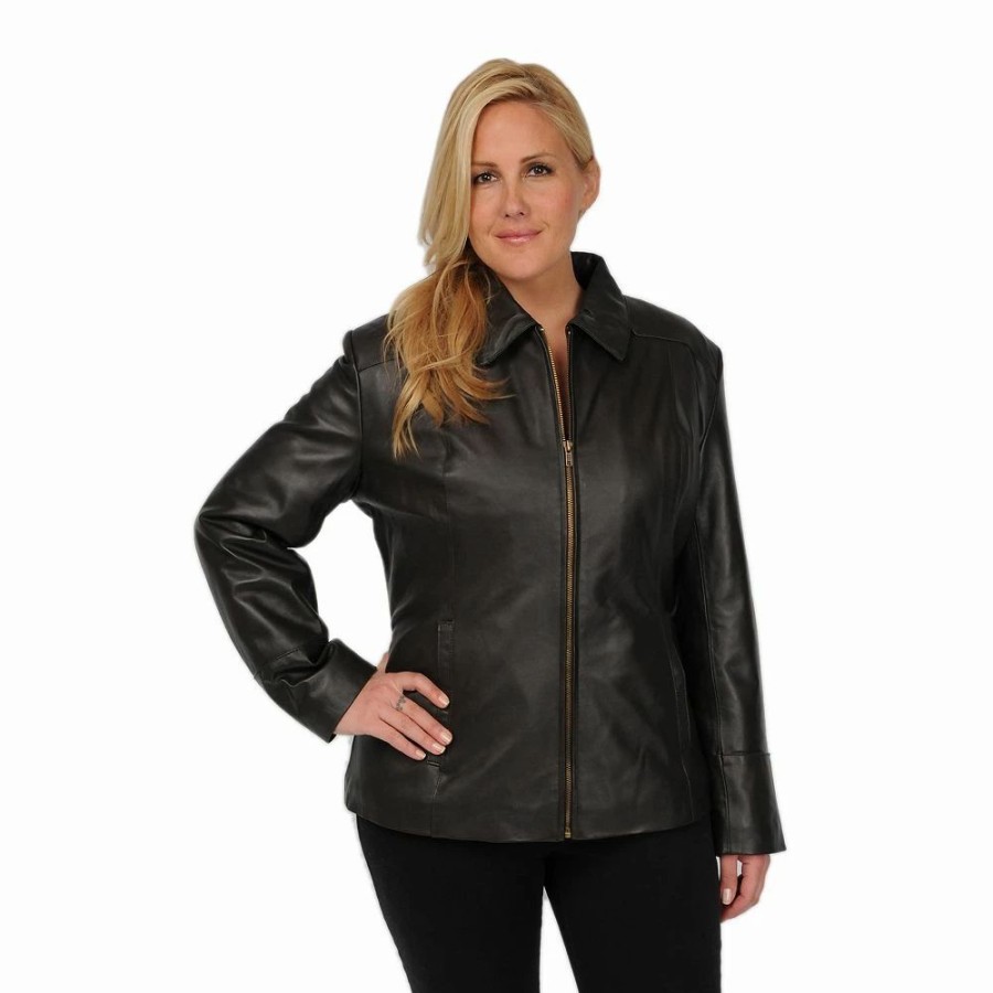 Clothing * | Plus Size Excelled Leather Scuba Jacket Brown