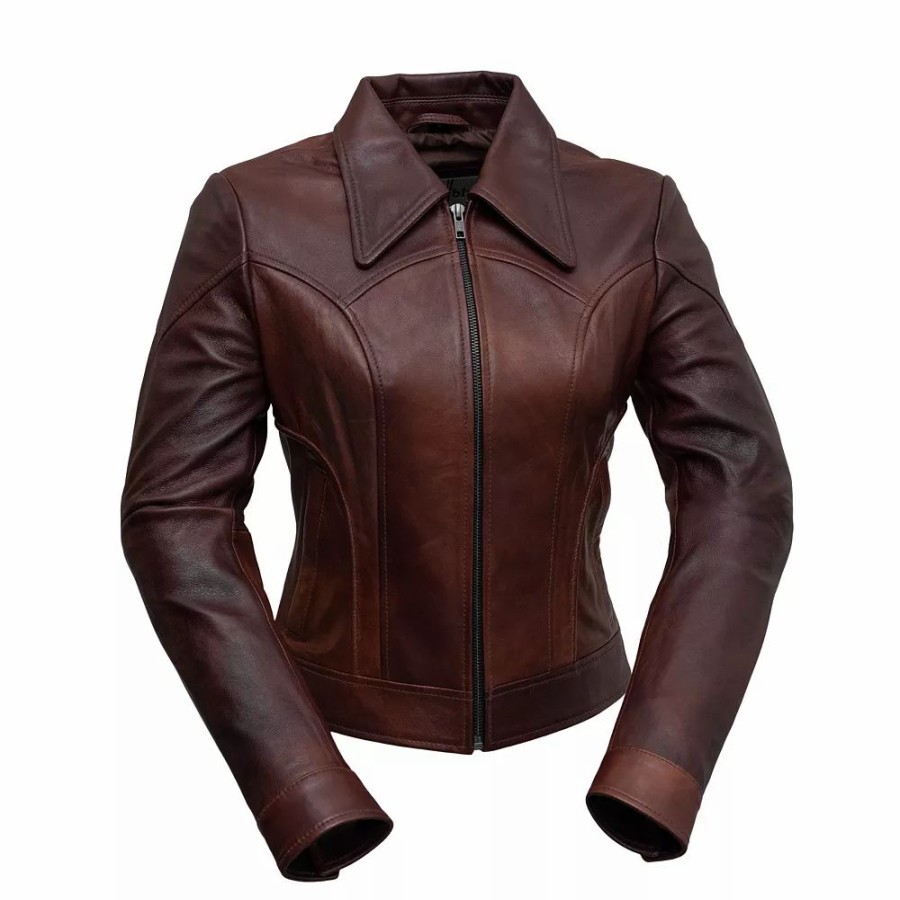 Clothing * | Women'S Whet Blu Charlotte Western Moto Crop Leather Jacket