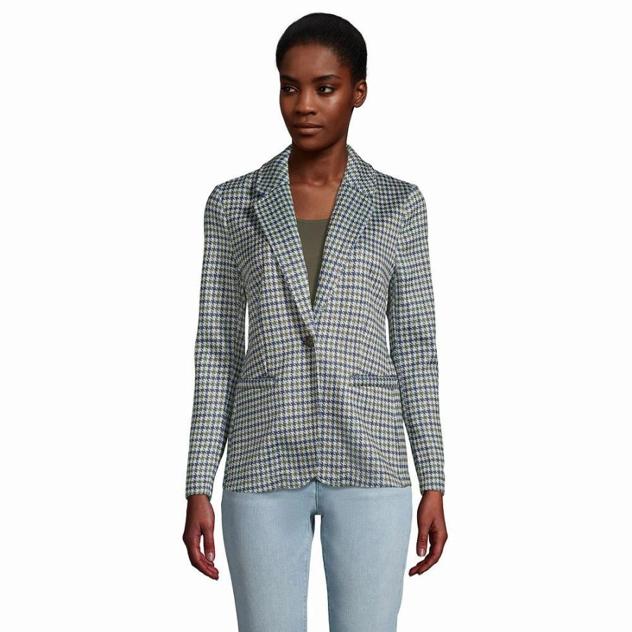 Clothing * | Petite Lands' End Sweater Fleece Blazer