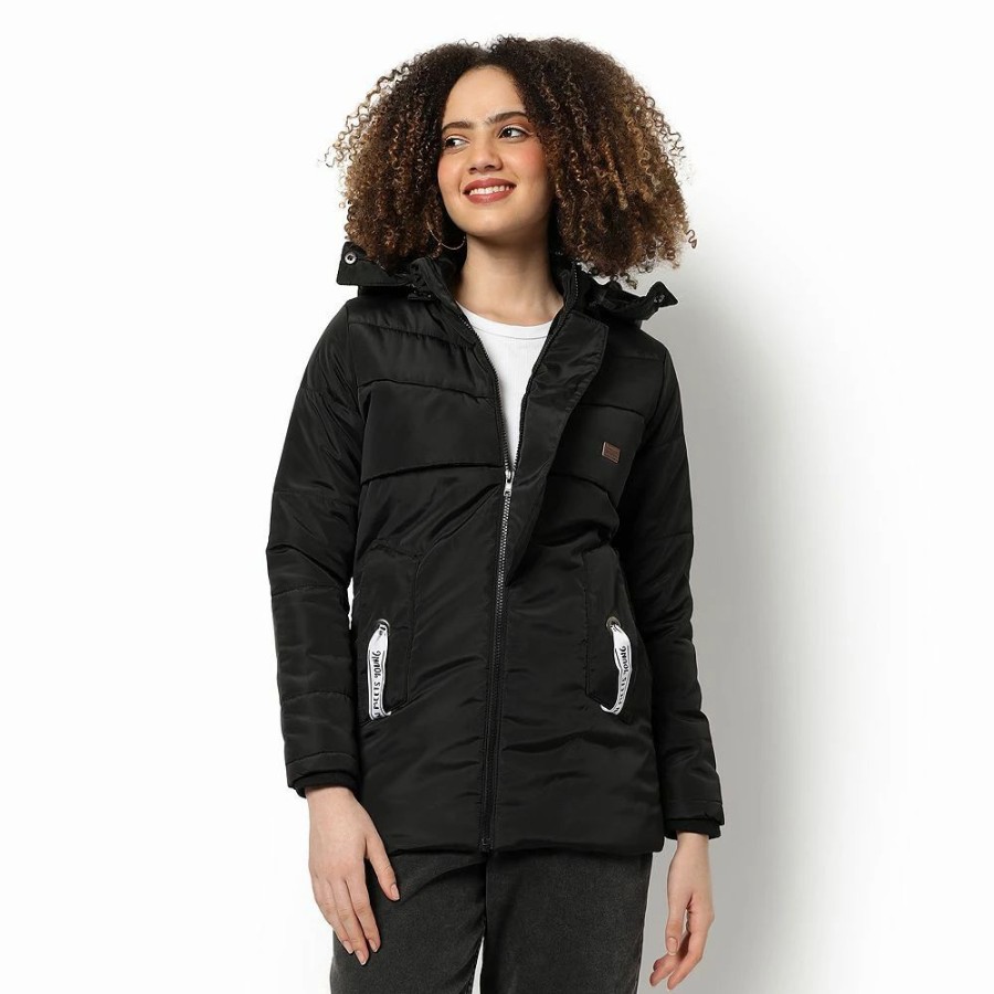 Clothing * | Campus Sutra Women Regular Fit Zipper Jacket