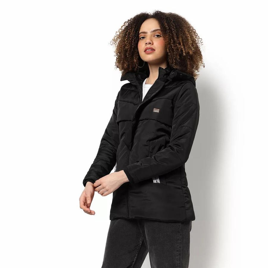 Clothing * | Campus Sutra Women Regular Fit Zipper Jacket