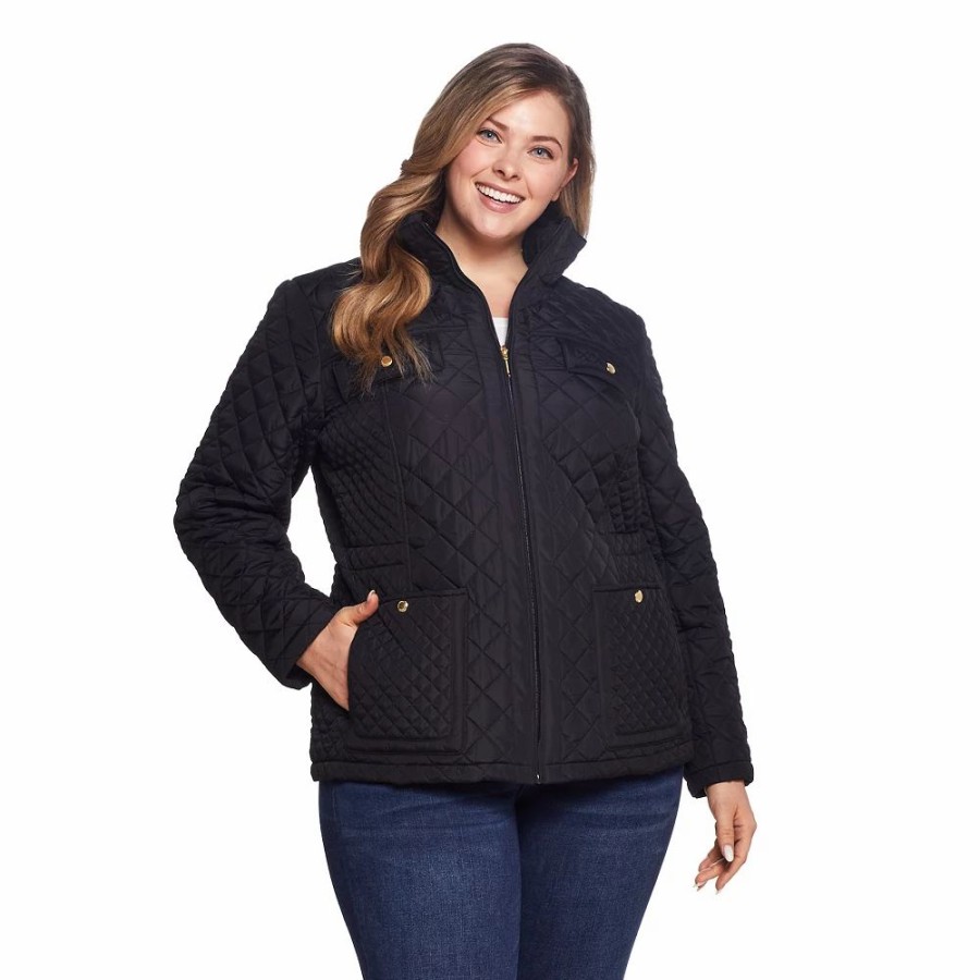 Clothing * | Plus Size Weathercast Quilted Jacket