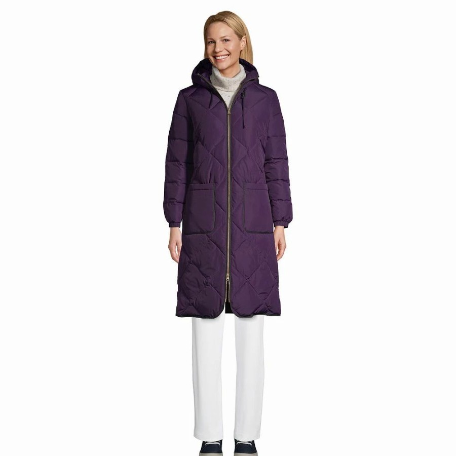 Clothing * | Petite Lands' End Insulated Quilted Thermoplume Maxi Coat