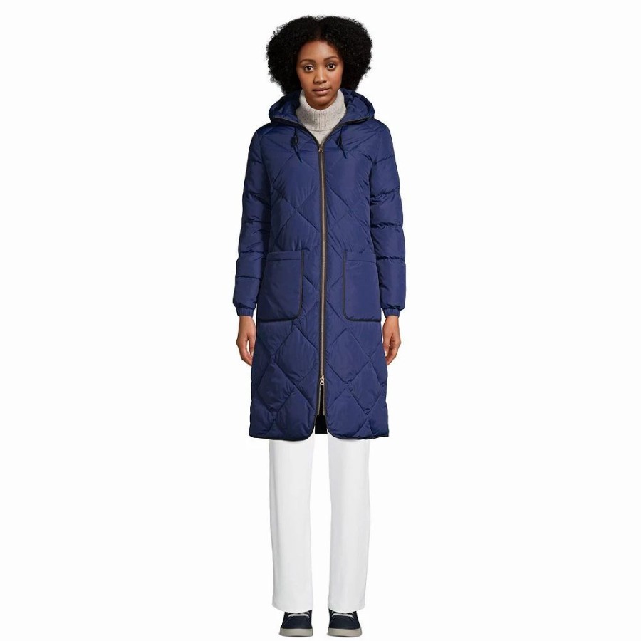 Clothing * | Petite Lands' End Insulated Quilted Thermoplume Maxi Coat