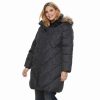 Clothing * | Plus Size Tower By London Fog Faux-Fur Hood Down Puffer Coat Navy