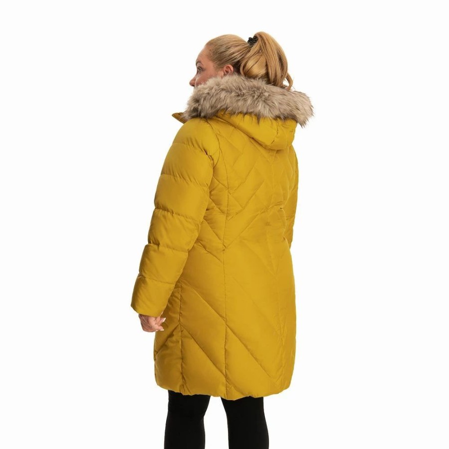 Clothing * | Plus Size Tower By London Fog Faux-Fur Hood Down Puffer Coat Navy