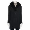 Clothing * | Women'S D.E.T.A.I.L.S Faux-Fur Trim Walker Coat