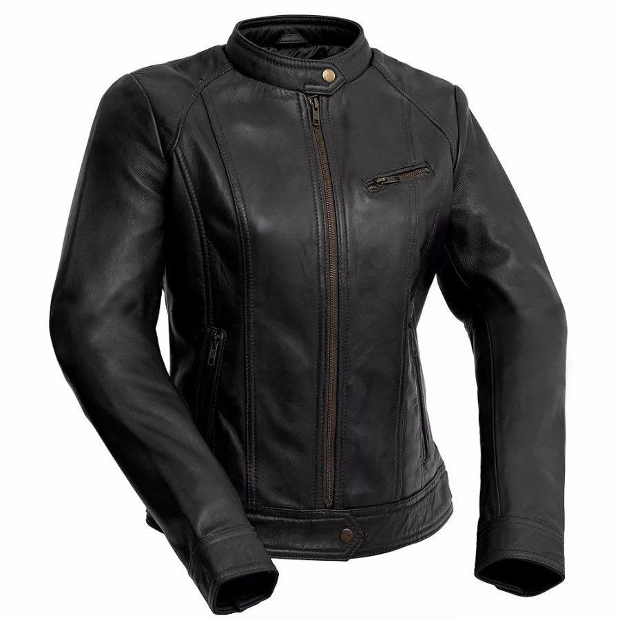 Clothing * | Women'S Whet Blu Leather Moto Jacket