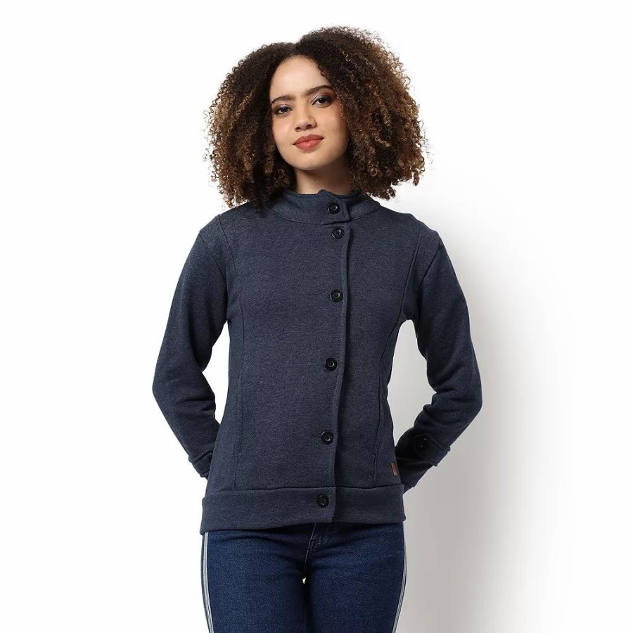 Clothing * | Campus Sutra Women Regular Fit Buttoned Jacket