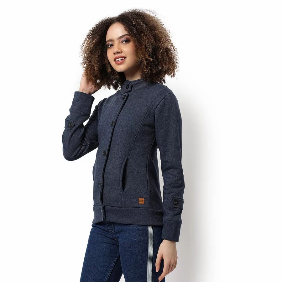 Clothing * | Campus Sutra Women Regular Fit Buttoned Jacket