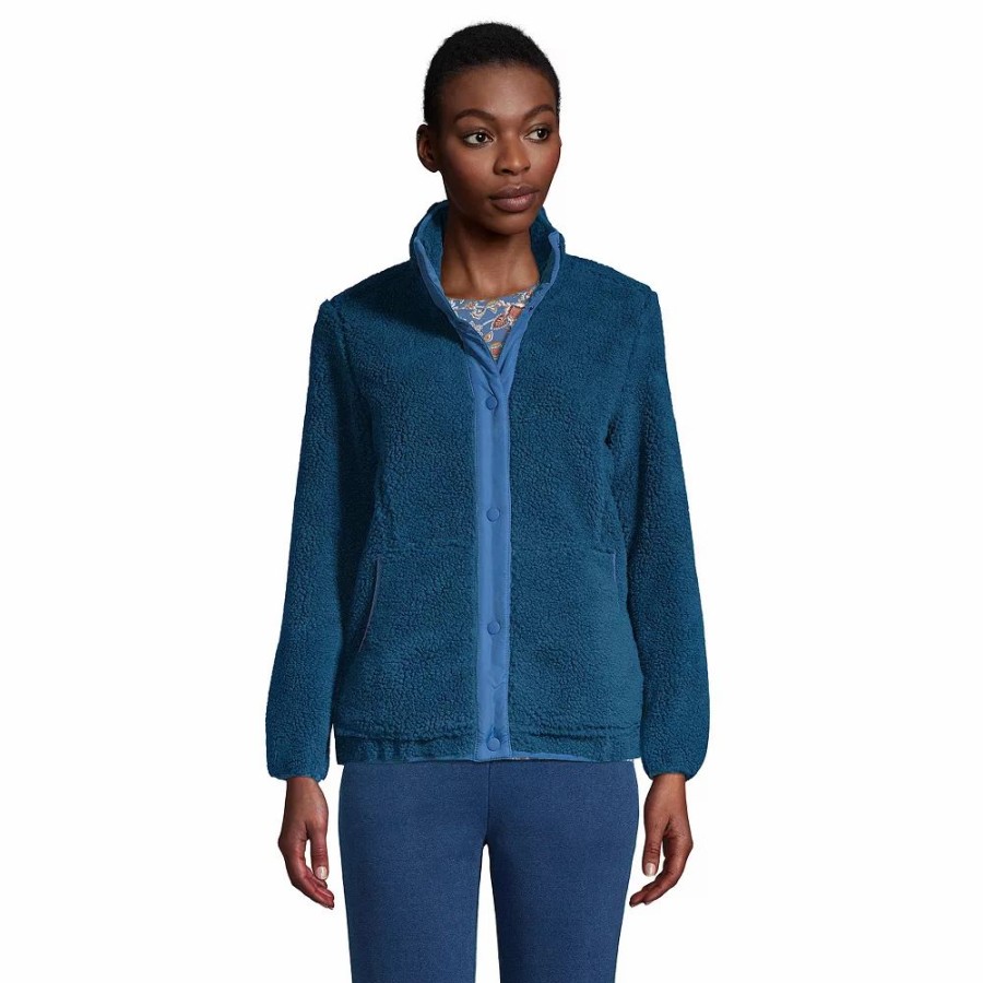 Clothing * | Petite Lands' End Women'S Heritage Sherpa Fleece Jacket