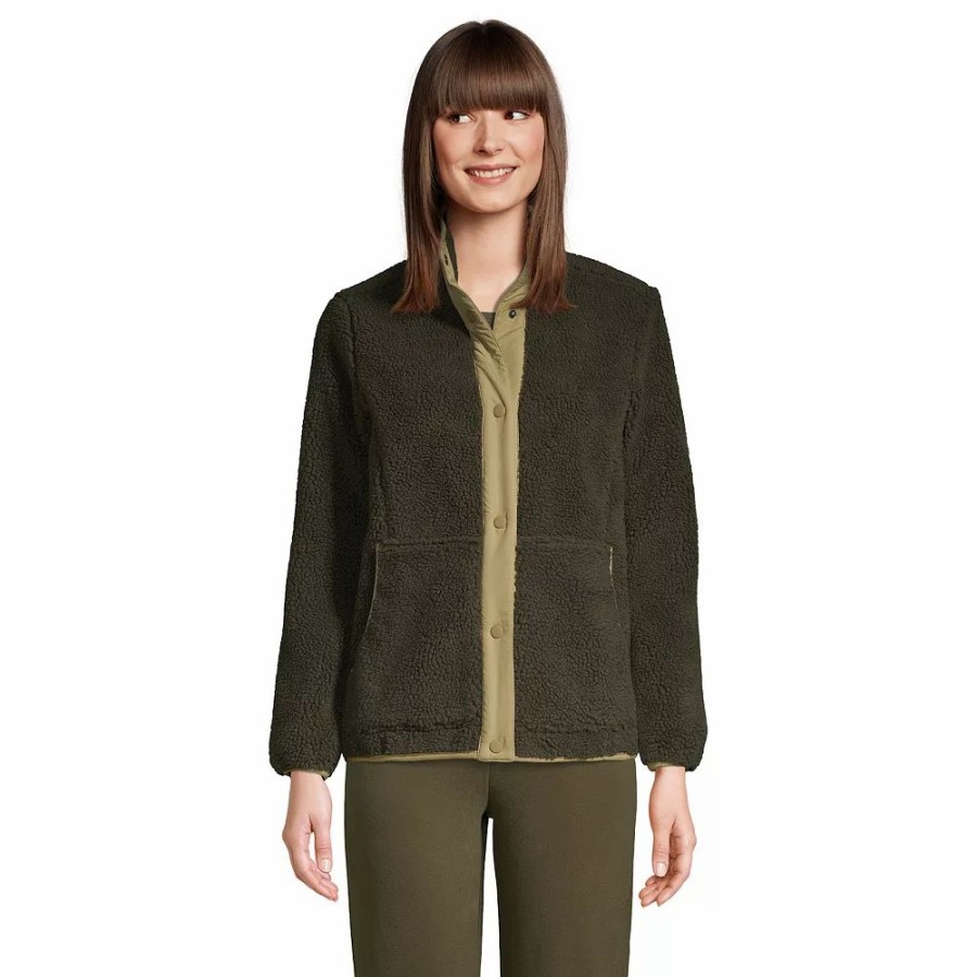 Clothing * | Petite Lands' End Women'S Heritage Sherpa Fleece Jacket