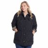 Clothing * | Plus Size Weathercast Quilted Shacket Black