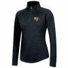 Clothing * | Women'S Champion Heathered Black Wake Forest Demon Deacons Core Raglan Quarter-Zip Jacket