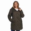 Clothing * | Plus Size Weathercast Hood Quilted Duffle Jacket